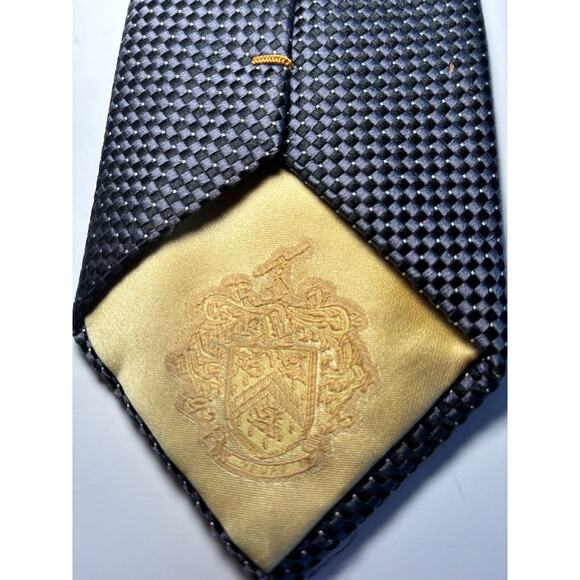 Donald J Trump Signature Collection Tie 100% Silk Navy/Gray & Black Textured 61" - Picture 4 of 6